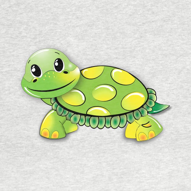 Funny Green Turtle by teegear